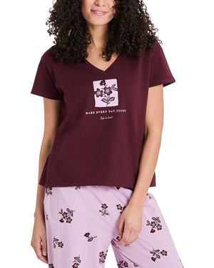 Life Is Good. Sleep V-Neck T-Shirt - Purple