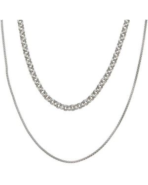 Italian Gold Over Silver 18K Plated Multi Strand Necklace - Metallic