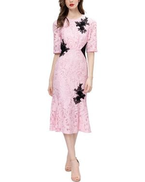 Adele Berto Midi Dress - Pink