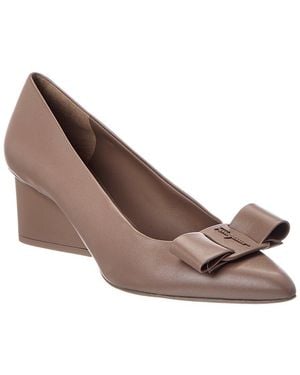 Ferragamo Viva Leather Pump - Brown