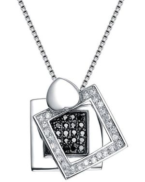Genevive Jewelry Silver Cz Pendant - Multicolor