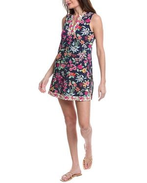 Tommy Bahama Summer Floral Split Neck Romper - Blue