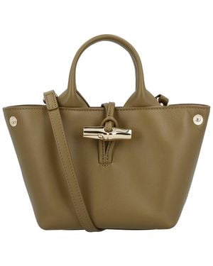 Longchamp Le Roseau Xs Leather Handbag - Green