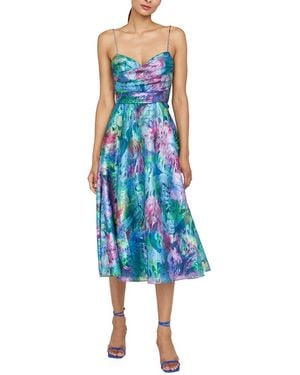 THEIA Allegra Draped Cocktail Dress - Blue