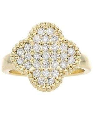 Rivka Friedman 18K Plated Cz Clover Ring - Metallic