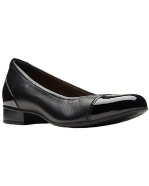Clarks Juliet Step Leather Flat - Black