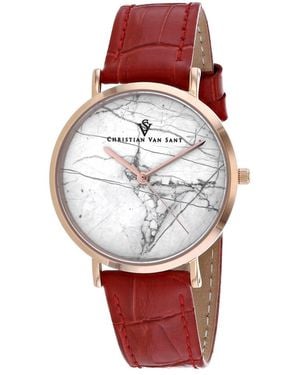 Christian Van Sant Lotus Watch - Red