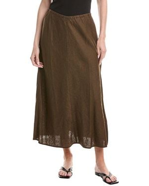 Eileen Fisher A-Line Linen Bias Skirt - Brown