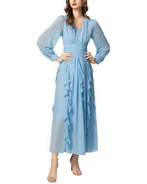 BURRYCO Long Sleeve Midi Dress - Blue