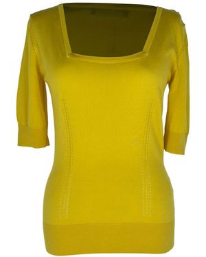 Dolce & Gabbana Square-Neck Knitted Top, Size It (Authentic Pre-Loved) - Yellow