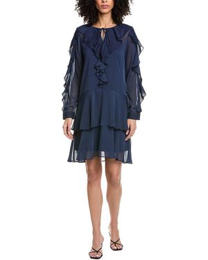 KARL LAGERFELD Ruffle Tie Dress - Blue