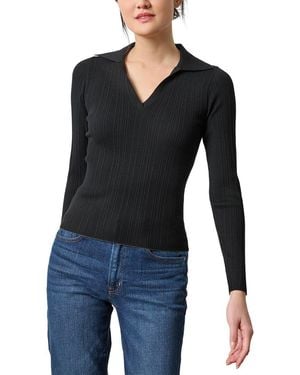 Lilla P Slim Fit Long Sleeve Rib Henley Jumper - Black