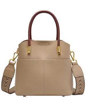 Adele Berto Leather Shoulder Bag - Natural