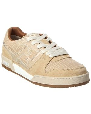 Fendi Suede-Trim Trainer - White