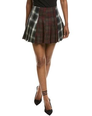 Avec Les Filles Printed Mini Skirt - Black