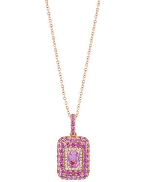 Effy Fine Jewelry 14K Rose 1.99 Ct. Tw. Diamond & Sapphire Necklace - Pink