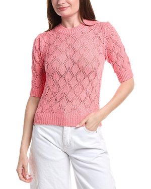 Isla Piper Pointelle Knit Top - Red