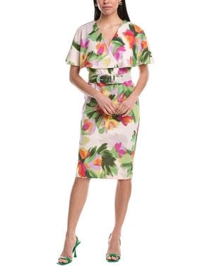 Maison Tara Belted Sheath Dress - Purple