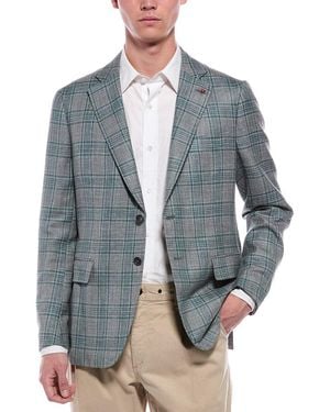 Isaia Base Capri Wool, Silk, & Linen-Blend Jacket - Blue