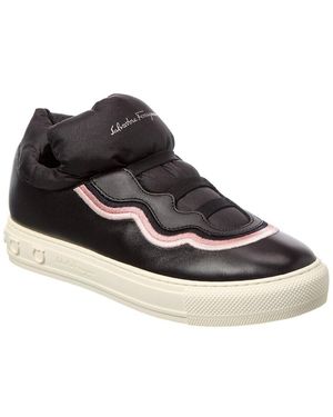 Ferragamo Ramona Leather Trainer - Black