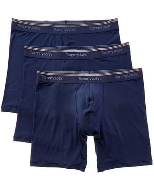 Tommy John Set Of 3 Ultra Soft Flex 6In Boxer Brief - Blue
