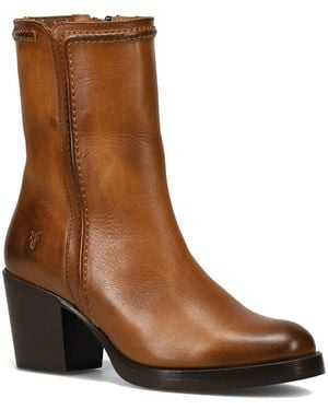 Frye Jean Short Inside Zip Leather Boot - Brown