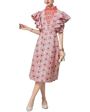 BURRYCO Cap Sleeve Midi Dress - Pink