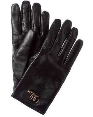 Chloé Iconic Wool-Lined Leather Gloves - Black