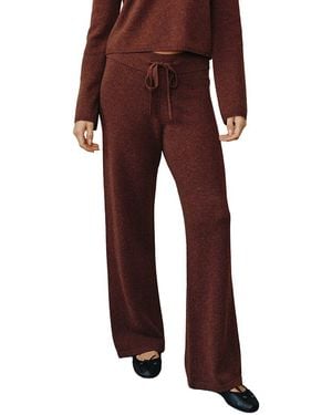 Bella Dahl Cashmere & Wool Wide Leg Sweatpant - Red