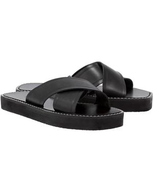 Ancient Greek Sandals Thais Zeus Leather Sandal - Black