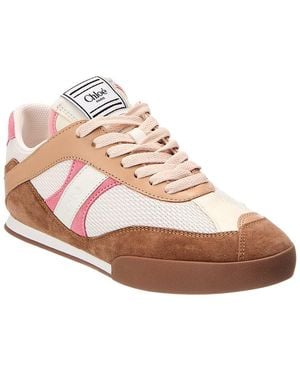 Chloé Kick Leather, Suede & Canvas Sneaker - Pink