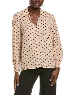 Tahari Button Blouse - Natural