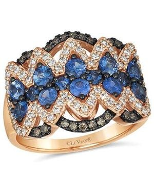 Le Vian 14K Rose 1.81 Ct. Tw. Diamond & Sapphire Cocktail Ring - Blue
