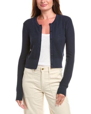 Brooks Brothers Crop Cardigan - Blue