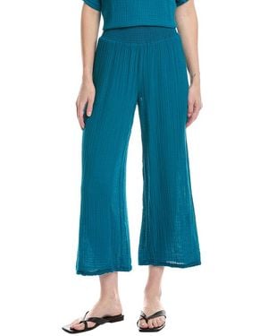 Michael Stars Medina Smocked Waist Cropped Pant - Blue