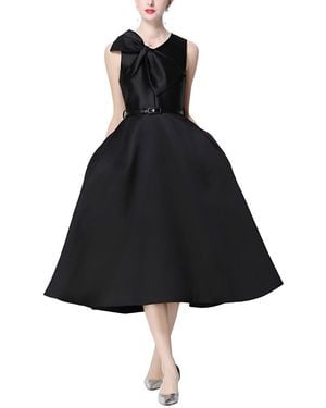 GABRIELA RICH Solid Midi Dress - Black