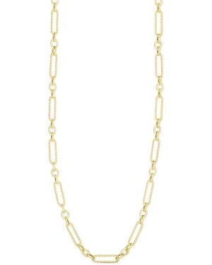 Chloe and Madison 14K Over Figaro Twisted Link Necklace - Metallic