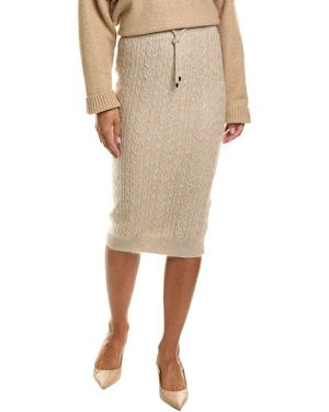Brunello Cucinelli Mohair & Wool-Blend Skirt - Natural