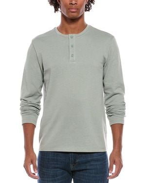 Vince Double Face Pique Henley - Grey