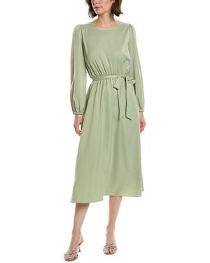 Pascale La Mode Sleeve Keyhole Back Belted Midi Dress - Green