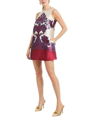 mestiza Fiona Silk-Blend Shift Mini Dress - Red