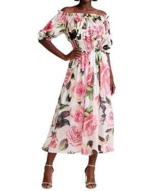 Linda Charm Midi Dress - Pink