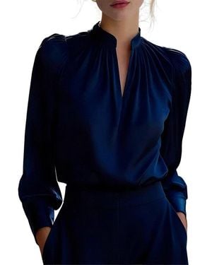 Tedora Long Sleeve Blouse - Blue