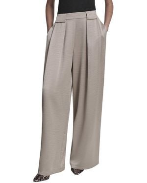 DKNY Pleated Wide Leg Pant - Gray