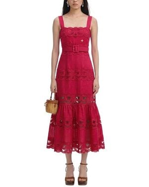Amanda Royal Midi Dress - Red