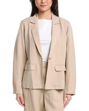 Eileen Fisher Linen & Silk-Blend Blazer - Natural