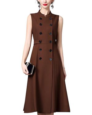 La Imperatrice Wool & Silk-Blend Dress - Brown