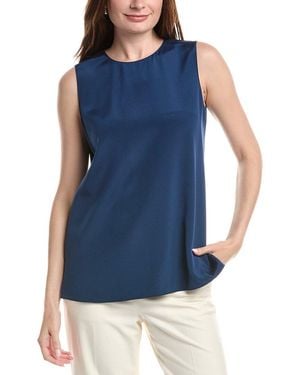 Lafayette 148 New York Sleeveless Adela Silk-Blend Blouse - Blue