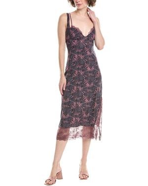 Free People Party Crasher Midi Slip Dress - Purple
