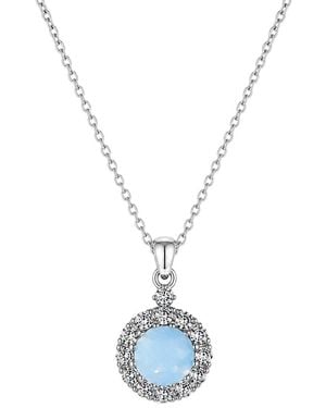 jean claude Stainless Steel Cz Necklace - Blue